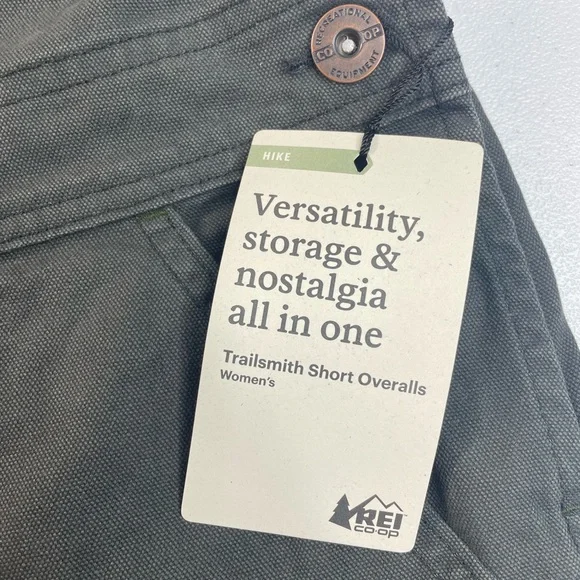 REI Co-op Trailsmith Short Overalls Women’s 12 NWT Utility Hiking Black - Picture 3 of 8